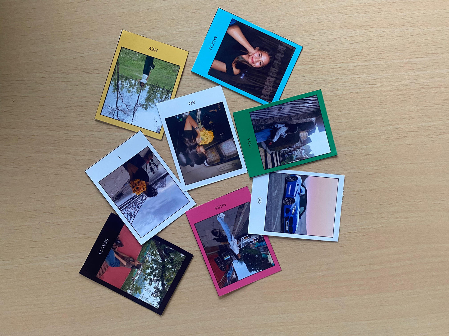 Custom Polaroid Set – 9 Personalized Photo Prints with Message